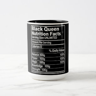 Funny Black Queen Nutritional Facts Two-Tone Coffee Mug