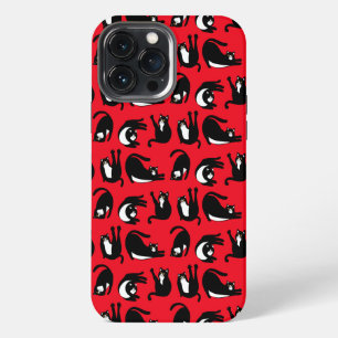 Funny Black Red Cat Fitness iPhone 13 Pro Max Case