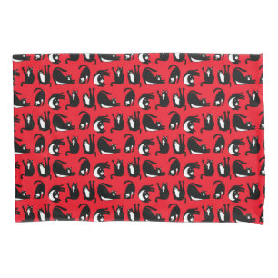 Funny Black Red Cat Fitness Pillowcase
