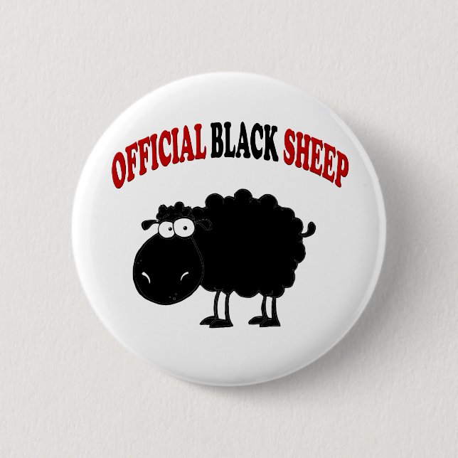 Funny black sheep 6 cm round badge (Front)