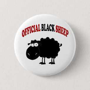 Funny black sheep 6 cm round badge