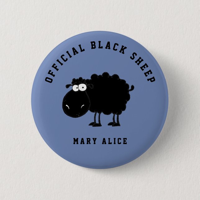 Funny black sheep 6 cm round badge (Front)