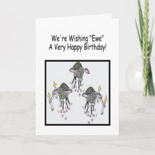 Funny Black Sheep Happy Birthday Greeting Card