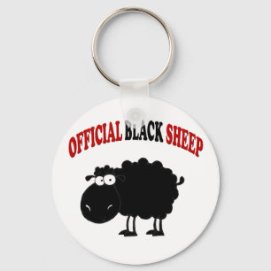 Funny black sheep key ring