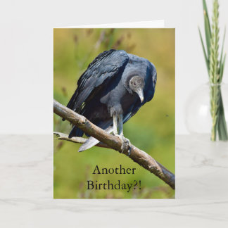 Funny black vulture birthday card