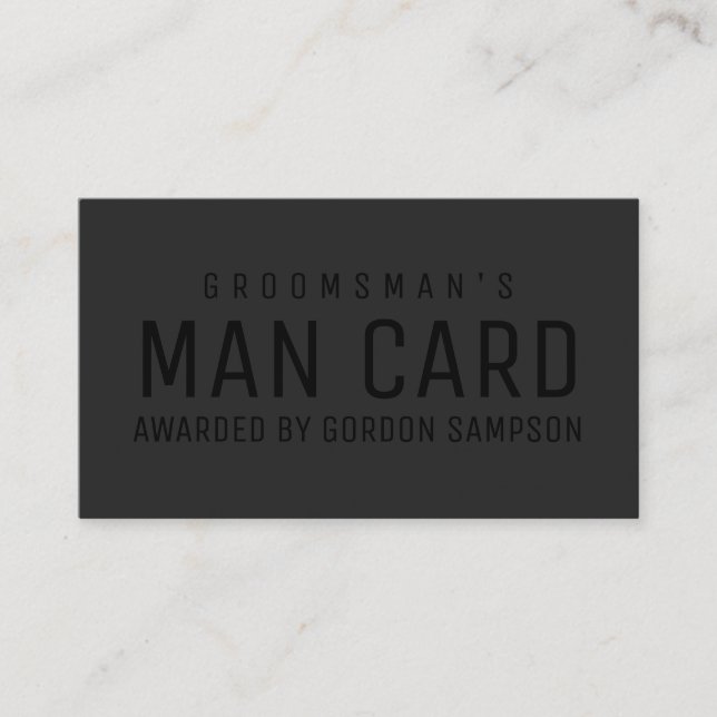 Funny Black Wedding Groomsman Proposal Man Card (Front)