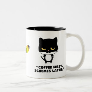 Funny Black & White Cat Coffee Mug 