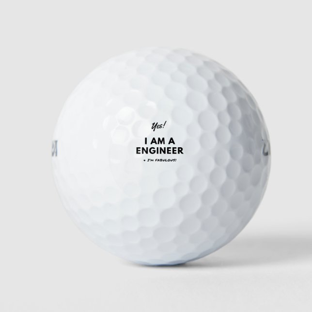Funny Black & White Engineer Quote Golf Balls (Front)
