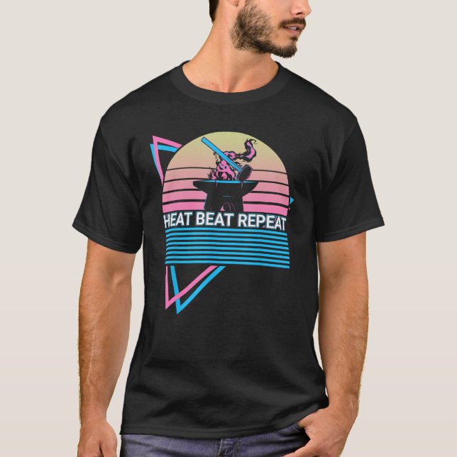 Funny Blacksmith Blacksmithing Forge Retro Heat Be T-Shirt (Front)