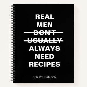 Funny Blank Recipe Book Gag Gift Men Dad Name