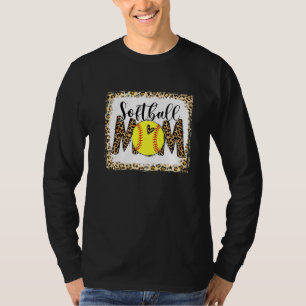 Funny Bleached Leopard Softball Mum Softball Mothe T-Shirt
