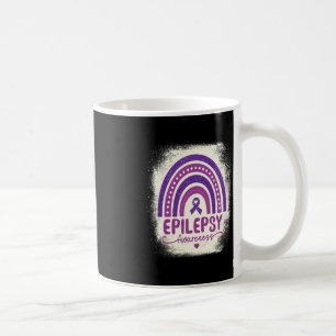 Funny Bleached Rainbow Purple Ribbon Epilepsy Awar Coffee Mug