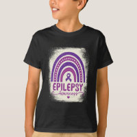 Funny Bleached Rainbow Purple Ribbon Epilepsy Awar