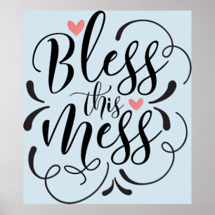 funny bless this mess back to school dorm design poster