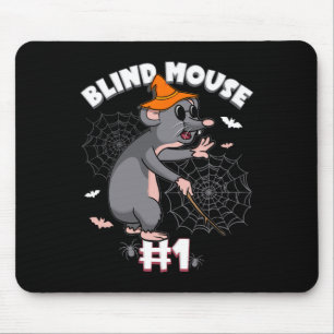 Funny Blind Mouse #1 Halloween Ghost Group Family  Mouse Pad