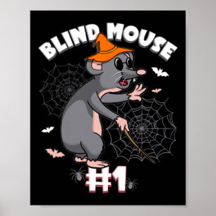Funny Blind Mouse #1 Halloween Ghost Group Family  Poster