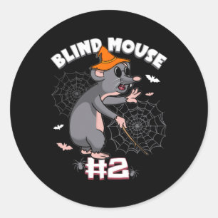 Funny Blind Mouse #2 Halloween Ghost Group Family Classic Round Sticker