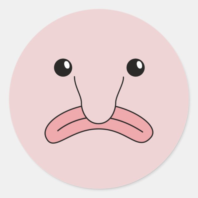 Funny Blobfish Funny Animals Blobfish Costume Clas Classic Round Sticker (Front)