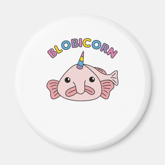 Funny Blobfish Unicorn Blobicorn Blobfish Magnet (Front)