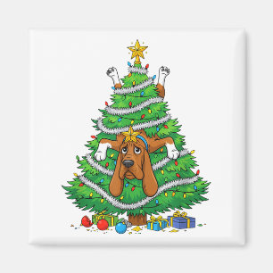 Funny Bloodhound Dog Christmas Tree Lights Kids Me Magnet