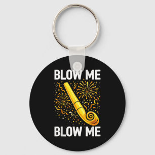 Funny Blow Me Kiss Me Happy New Year Couple Matchi Key Ring