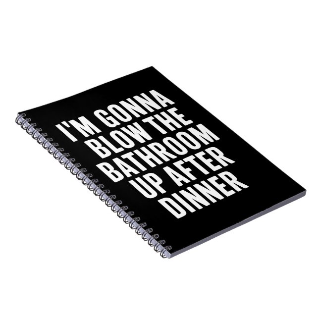 Funny Blow The Bathroom Humour Inappropriate  Notebook (Right Side)