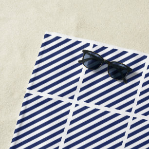Funny Blue And White Striped Beach Towel