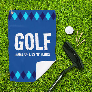 Funny Blue Argyle Golf (Game of Lies 'n' Flubs) Towel