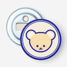 Funny Blue Beige Teddy Bear Cute Cartoon Art