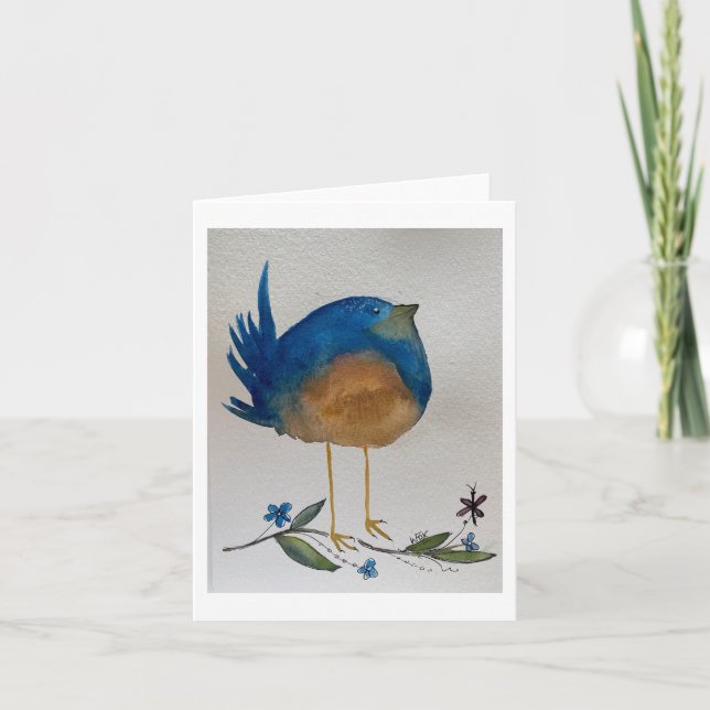 Funny Blue Bird Card (Front)