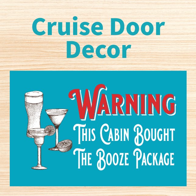 Funny Blue Booze Cabin Door Cruise Ship Magnet (Creator Uploaded)