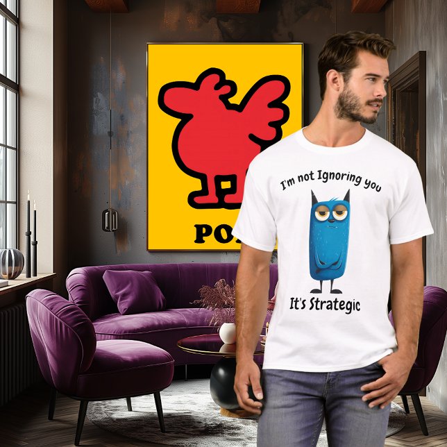 Funny Blue Cat Original Humour Design T-Shirt (Creator Uploaded)