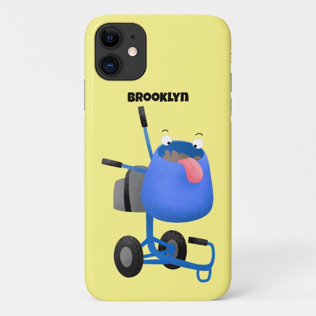 Funny blue cement mixer cartoon illustration Case-Mate iPhone case (Back)