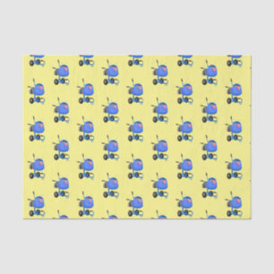Funny blue cement mixer cartoon illustration tissue paper