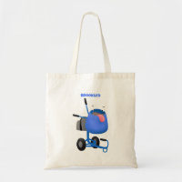 Funny blue cement mixer cartoon illustration