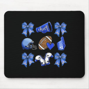 Funny Blue Cheer Coquette Football Mum Women Girls Mouse Pad
