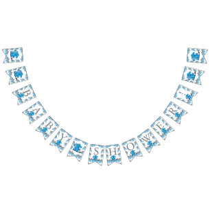 Funny Blue Chevron Silly Cute Baby Elephant Bunting