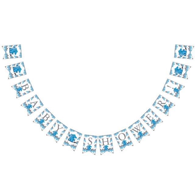 Funny Blue Chevron Silly Cute Baby Elephant Bunting (All)