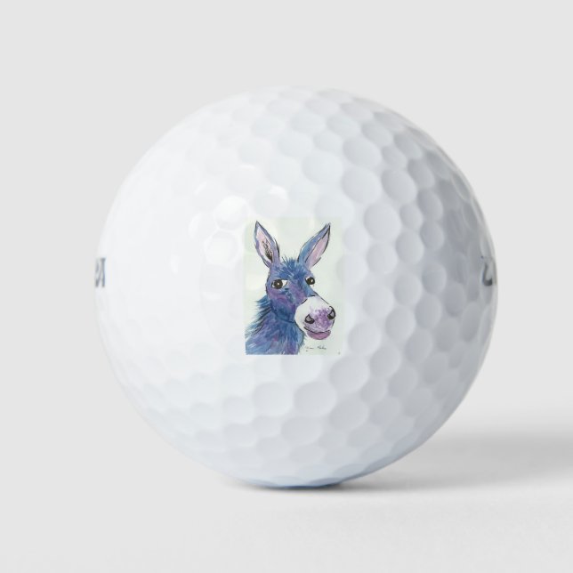 Funny Blue Donkey Golf Balls (Front)
