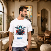 Funny Blue Drummer Character Music Illustration