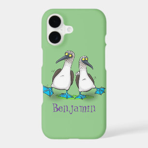 Funny blue footed boobies cartoon illustration