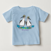 Funny blue footed boobies cartoon illustration