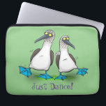 Funny blue footed boobies cartoon illustration laptop sleeve<br><div class="desc">We love blue footed boobies that dance! These comical sea birds are just fun! All drawn in cartoon style!</div>