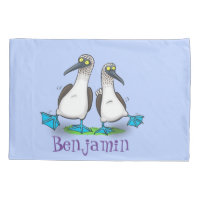 Funny blue footed boobies cartoon illustration