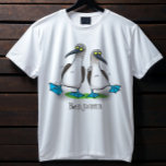 Funny blue footed boobies cartoon illustration T-Shirt<br><div class="desc">We love blue footed boobies that dance! These comical sea birds are just fun! All drawn in cartoon style!</div>