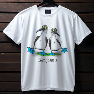 Funny blue footed boobies cartoon illustration T-Shirt