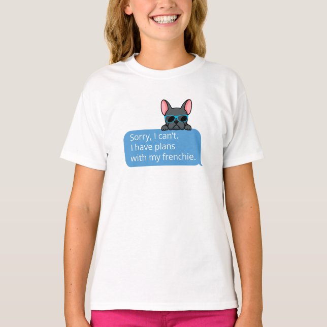 Funny Blue French Bulldog T-Shirt (Front)