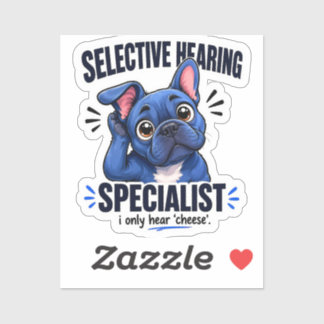 Funny Blue Frenchie Selective Hearing Cartoon