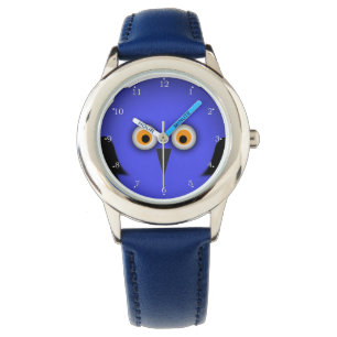 Funny Blue Owl Face Watch