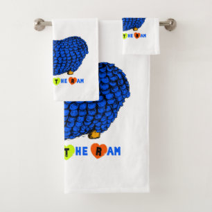 Funny Blue Ram Chinese Year Zodiac Towel Set